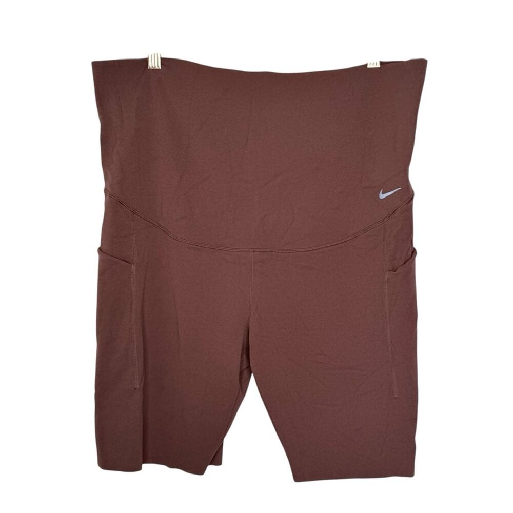 Nike Maternity Gentle Support High Waisted Biker Short Leggings Phone Pockets XL